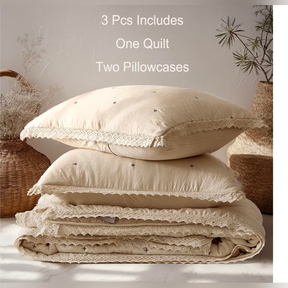 COOLXTRA Quilt Set King Size-Lightweight Quilt Bedding Set, Light Use Boho - Picture 5 of 7